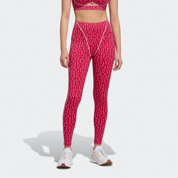 Adidas Women's Bold Pink Ivy Park Monogram Tights Size xs H21139 - Picture 1 of 4